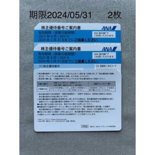 エーエヌエー(ゼンニッポンクウユ)(ANA(全日本空輸))のANA株主優待券　2枚　期限2024年5月31日(その他)