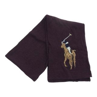 ポロラルフローレン(POLO RALPH LAUREN)のPOLO RALPH LAUREN ポロ・ラルフローレン マフラー ビッグポニー プリント マフラー ワインレッド系【中古】(マフラー/ショール)