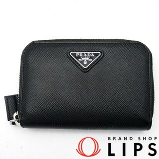 プラダ(PRADA)のプラダ ショルダー カードケース  2MR021 サフィアノ レディース ブラック(NERO)【中古】(名刺入れ/定期入れ)