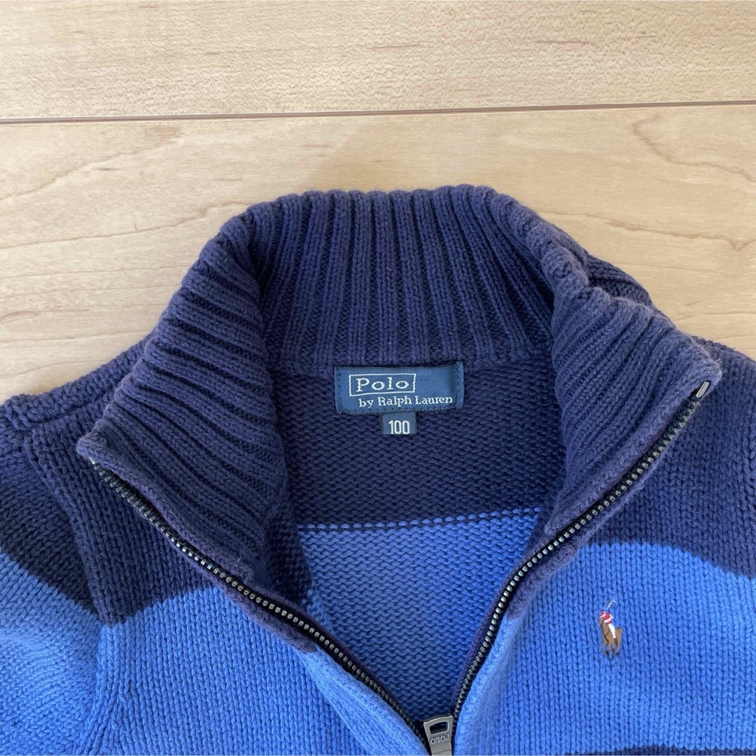 POLO RALPH LAUREN(ポロラルフローレン)のラルフローレン Ralph Lauren 100cm ニットブルゾン ブルー キッズ/ベビー/マタニティのキッズ服男の子用(90cm~)(ジャケット/上着)の商品写真