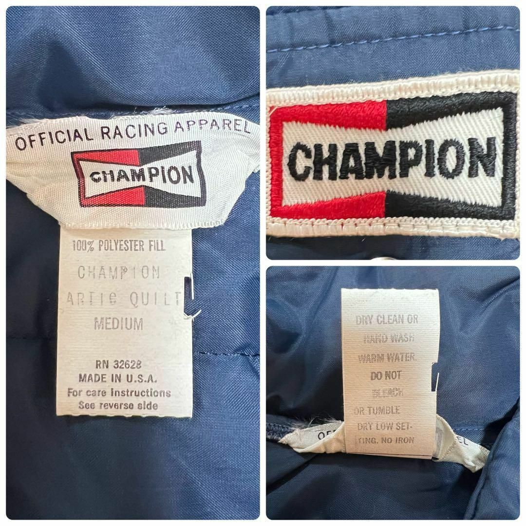 Champion(チャンピオン)のチャンピオンダウンジャケット　アメリカ製　ネイビー　アメリカ国旗　M メンズのジャケット/アウター(ダウンジャケット)の商品写真