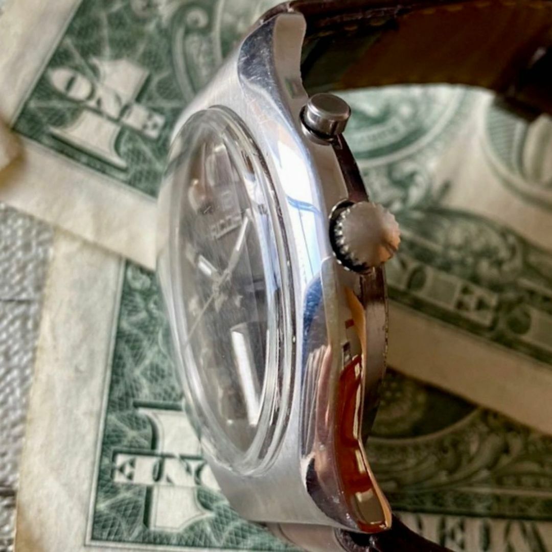 RICOH(リコー)の【レトロな色合い】リコー メンズ腕時計 ブラウン 自動巻き ヴィンテージ メンズの時計(腕時計(アナログ))の商品写真