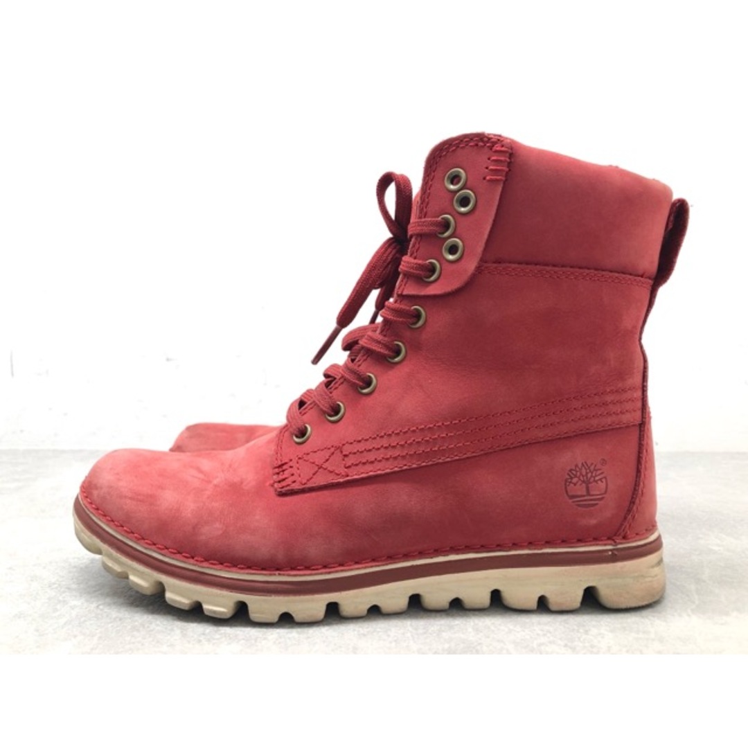 Timberland(ティンバーランド)のTimberland(ティンバーランド) TB08065B BROOKTON 6IN RED NUBUK レディース ブーツ 24cm レッドヌバック 【C0601-007】 レディースの靴/シューズ(ブーツ)の商品写真