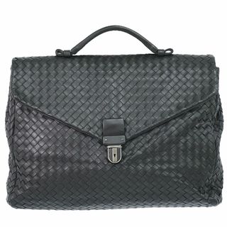 ボッテガヴェネタ(Bottega Veneta)の本物 ボッテガ ヴェネタ BOTTEGA VENETA イントレチャート ビジネスバッグ ブリーフケース ハンドバッグ レザー ブラック 113095 Intrecciato バッグ 中古(ビジネスバッグ)