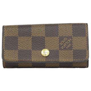 ルイヴィトン(LOUIS VUITTON)の本物 ルイヴィトン LOUIS VUITTON LV ミュルティクレ 4 ダミエ エベヌキーケース 4連 ブラウン N62631 Multicles ビトン 雑貨小物 中古(キーケース)