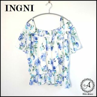 イング(INGNI)のINGNI レディース トップス オフショルダー フレア袖 ブラウス 花柄 M(シャツ/ブラウス(半袖/袖なし))