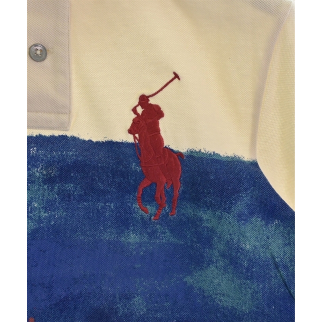 POLO RALPH LAUREN(ポロラルフローレン)のPolo Ralph Lauren ポロシャツ XS ベージュx青 【古着】【中古】 レディースのトップス(ポロシャツ)の商品写真