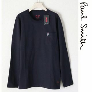 ポールスミス(Paul Smith)の新品【ポールスミス】POP BUNNY 胸ポケット 厚手長袖カットソー 紺 L(Tシャツ/カットソー(七分/長袖))