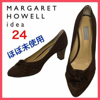 マーガレットハウエル(MARGARET HOWELL)の★大人気★マーガレットハウエルアイデア　パンプス　リボン　スエード　24(ハイヒール/パンプス)