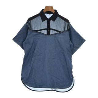 ディーゼル(DIESEL)のDIESEL ディーゼル ブラウス XS 青x黒 【古着】【中古】(シャツ/ブラウス(長袖/七分))