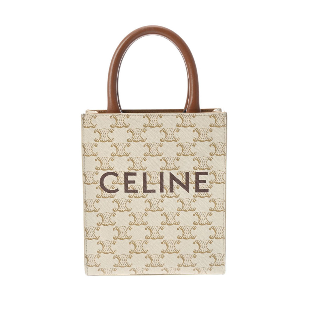 celine(セリーヌ)のセリーヌ  ミニ バーティカルカバ 2WAY ハンドバッグ 白/ブラウン レディースのバッグ(ハンドバッグ)の商品写真