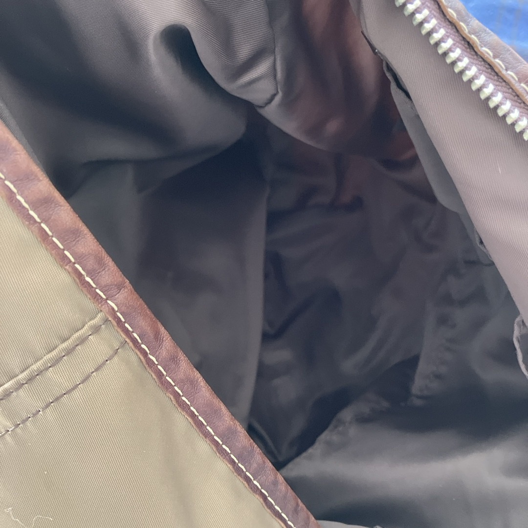 SAZABY(サザビー)のsazaby 革/ナイロン製2wayショルダーバッグ焦げ茶色 レディースのバッグ(ショルダーバッグ)の商品写真