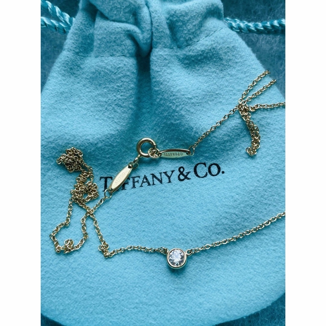 Tiffany & Co.(ティファニー)のティファニー☆ダイヤモンドバイザヤードネックレス＊イエローゴールド♪0.14ct レディースのアクセサリー(ネックレス)の商品写真