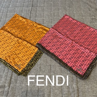 フェンディ(FENDI)のFENDI フェンディ ハンカチ スカーフ 2点セット ズッカ ロゴ(バンダナ/スカーフ)