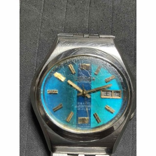 シチズン(CITIZEN)のシチズンレオパール28800メンズ自動巻き、だ円ブルー文字盤、カットガラスには傷(腕時計(アナログ))