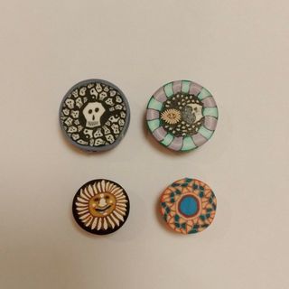 ハンドメイド　パーツ　ボタン　ドクロ　太陽　月　ムーン　カラフル(各種パーツ)