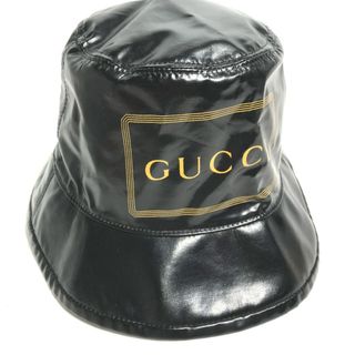 グッチ(Gucci)のグッチ GUCCI ロゴ ハット帽 帽子 バケットハット ボブハット ハット コットン ブラック(ハット)