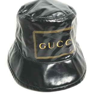 Gucci - グッチ GUCCI ロゴ ハット帽 帽子 バケットハット ボブハット ハット コットン ブラック