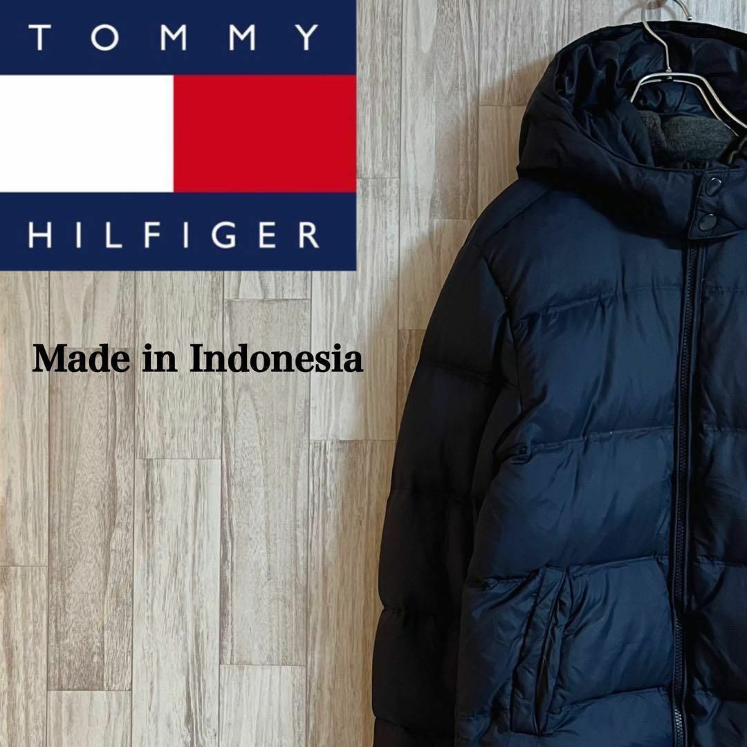 TOMMY HILFIGER(トミーヒルフィガー)のトミーヒルフィガーダウンジャケット　インドネシア製　2WAY ネイビー メンズのジャケット/アウター(ダウンジャケット)の商品写真