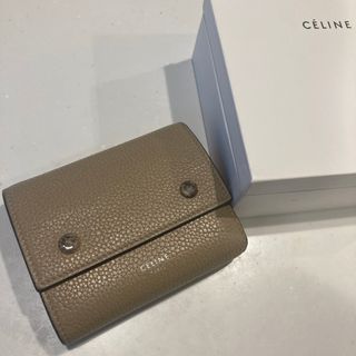 セリーヌ(celine)のCELINE セリーヌ　三つ折り財布　ベージュ×レッド(財布)