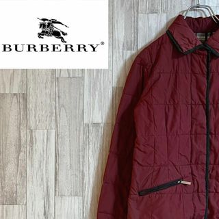 バーバリー(BURBERRY)のバーバリーダウンジャケット　Burberry London チェック柄　レッド(ダウンジャケット)