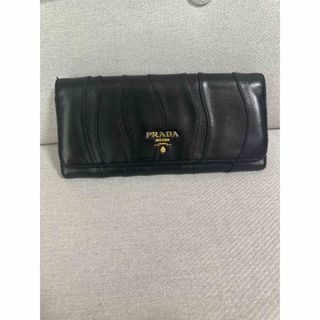 プラダ(PRADA)のプラダ　レザー　ブラック　長財布(財布)