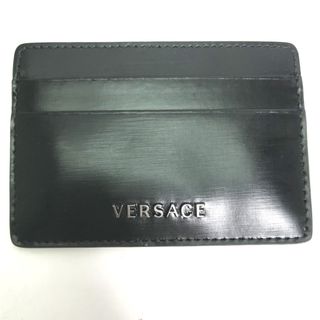 ヴェルサーチ(VERSACE)のヴェルサーチ VERSACE ロゴ 名刺入れ パスケース カードケース レザー ブラック(その他)