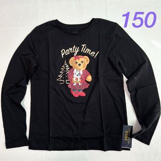 ポロラルフローレン(POLO RALPH LAUREN)のラスト1点◆ラルフローレン ガールズポロベア長袖Tシャツ ブラック L/150(Tシャツ/カットソー)