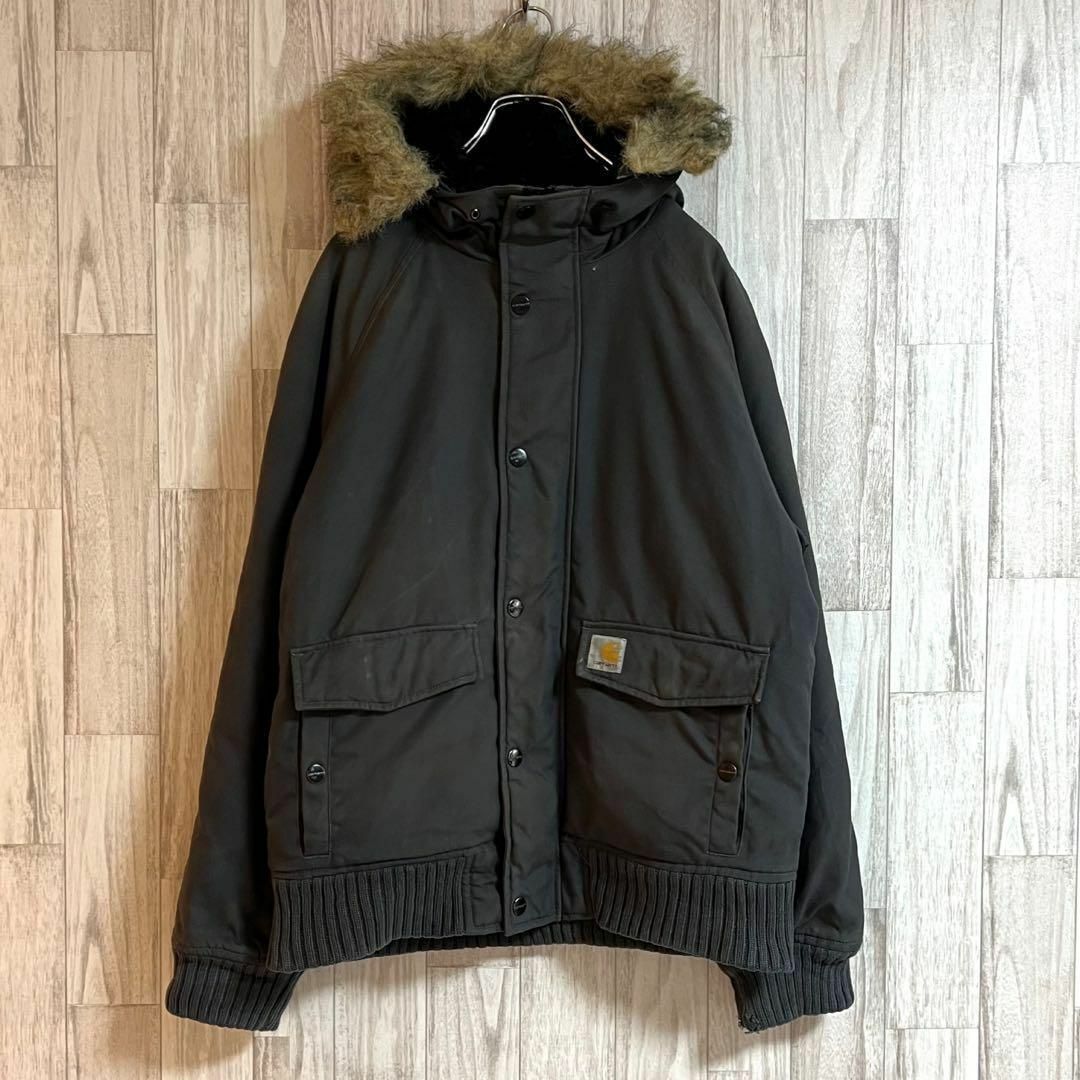 carhartt(カーハート)のカーハートトラッパージャケット　ダウンジャケット　ベトナム製　Ｓ　黒 メンズのジャケット/アウター(ダウンジャケット)の商品写真