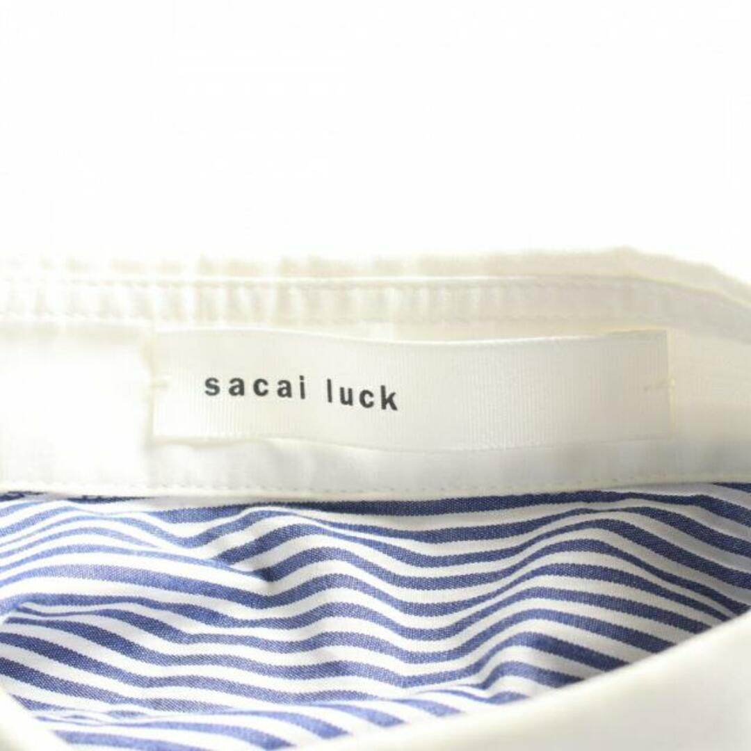 sacai luck(サカイラック)の シャツ ストライプ コットン ホワイト ブルー レディースのトップス(シャツ/ブラウス(長袖/七分))の商品写真