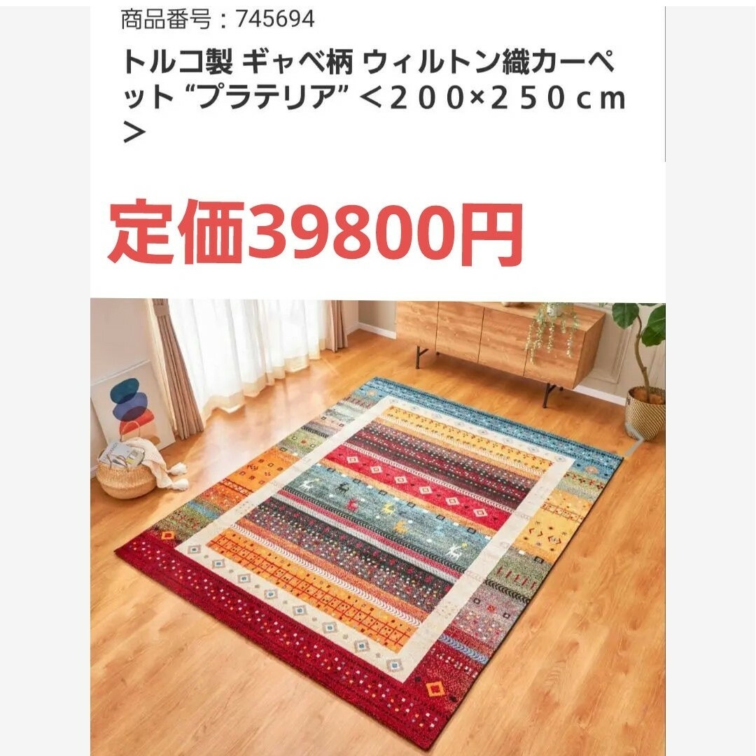 ショップジャパン 200×250 ラグ カーペット マット トルコ製 ギャバ