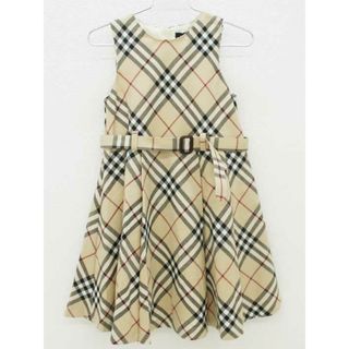 バーバリー(BURBERRY)の【値下げ!】[バーバリー/BURBERRY]100cm位 ジャンパースカート ベージュ×黒系 フォーマル 入学式 卒園式 結婚式 発表会 謝恩会 冠婚葬祭【中古】子供服 キッズ kids 女の子 412122(スカート)