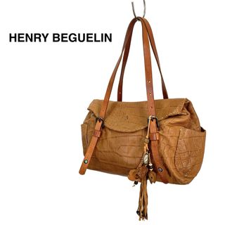 HENRY BEGUELIN - ☆美品 エンリーベグリン チャーム付き オミノ レザー ハンドバッグ イタリア製