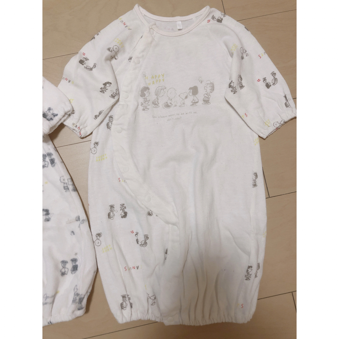 SNOOPY(スヌーピー)のベビーザラス　SNOOPY 長袖2wayオール　2枚セット　50-70 キッズ/ベビー/マタニティのベビー服(~85cm)(カバーオール)の商品写真