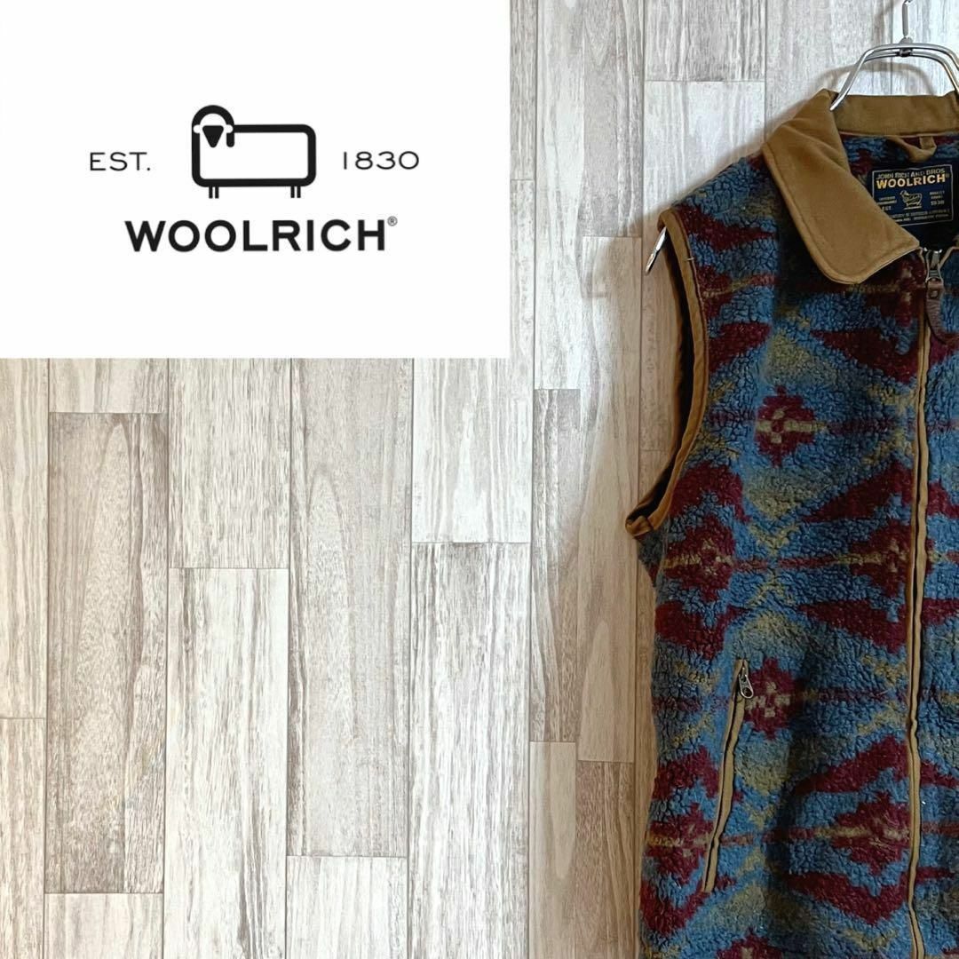 WOOLRICH(ウールリッチ)のウールリッチベスト　ボア　90s 総柄　ヴィンテージ　マルチカラー　ユニセックス メンズのトップス(ベスト)の商品写真