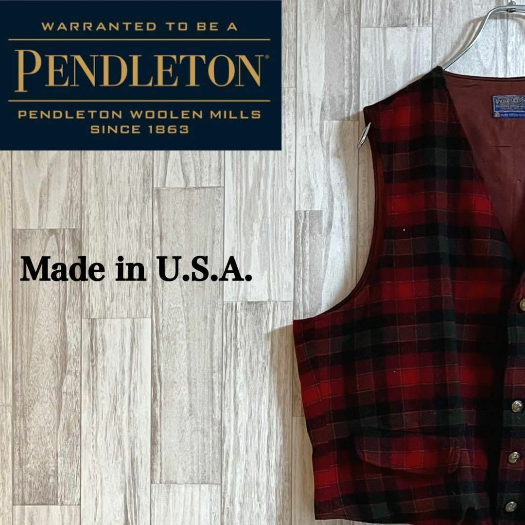 ヴィンテージ　PENDLETON ペンドルトン　ラグブルゾンジャケット　サイズMフードフードなし