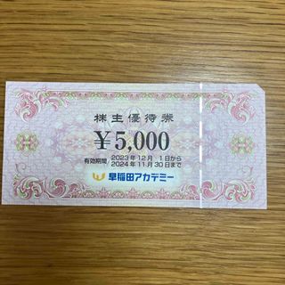 早稲田アカデミー　株主優待　匿名配送　5000円分　早稲アカ(その他)