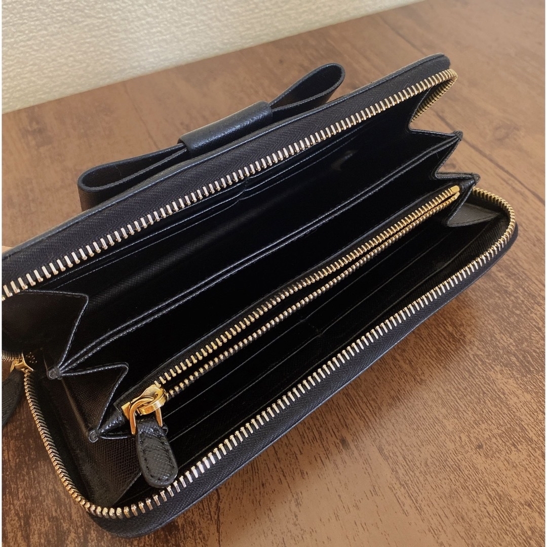 最終お値下げ♡ 人気 PRADA 長財布 リボン ブラック ラウンドファスナー商品は自宅保管となります