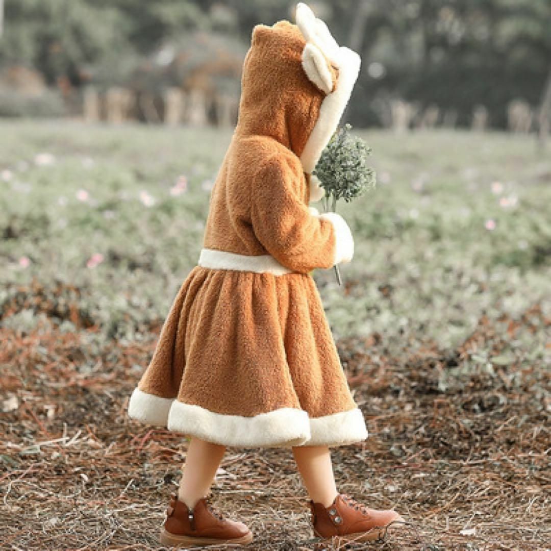 クリスマス  ワンピース　トナカイ コスプレ 女の子 子供 衣装 サンタ　 キッズ/ベビー/マタニティのキッズ服女の子用(90cm~)(ワンピース)の商品写真