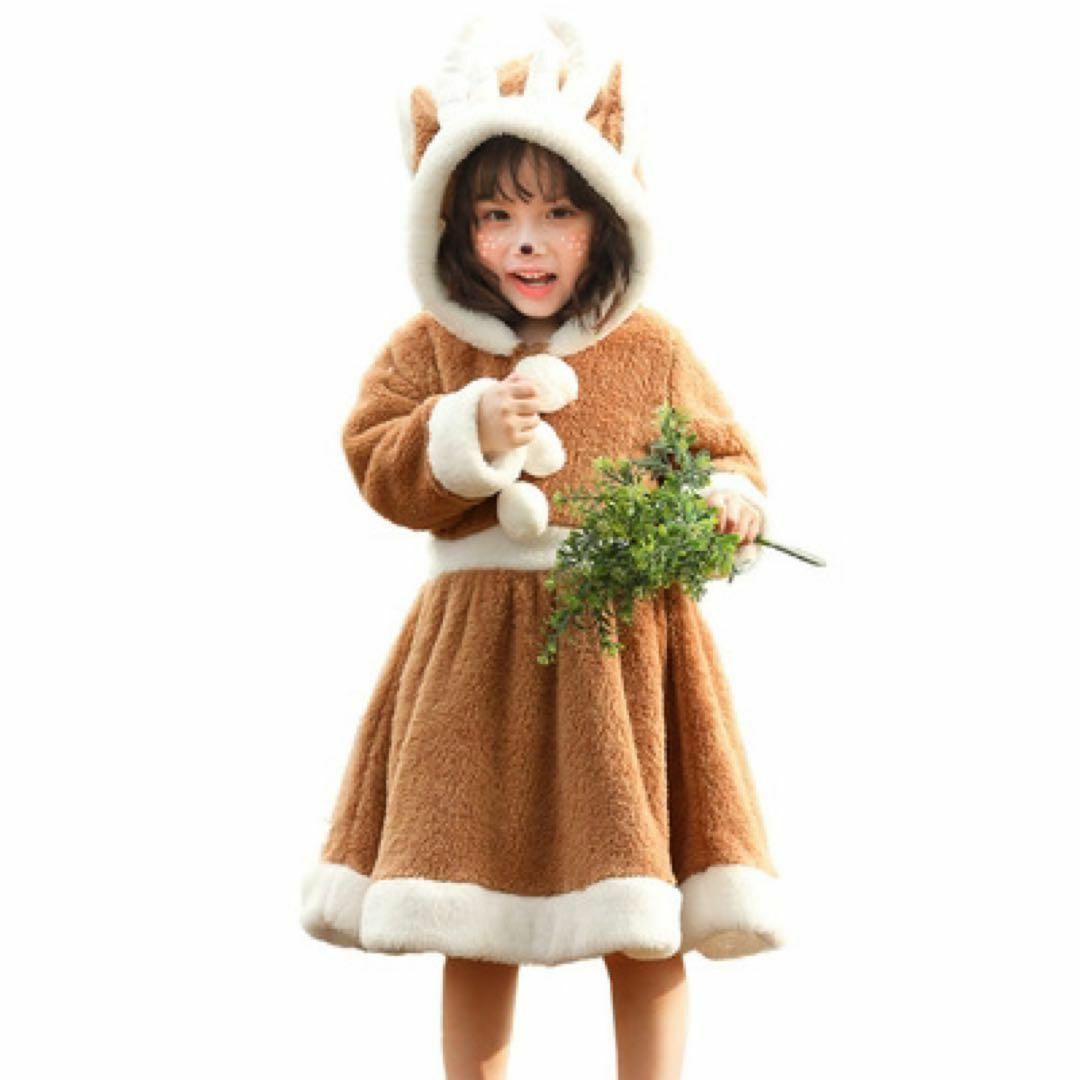 クリスマス  ワンピース　トナカイ コスプレ 女の子 子供 衣装 サンタ　 キッズ/ベビー/マタニティのキッズ服女の子用(90cm~)(ワンピース)の商品写真