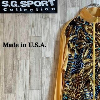 S.G.SPORTブルゾン　総柄　ヴィンテージ　アメリカ製　個性的　M(ブルゾン)