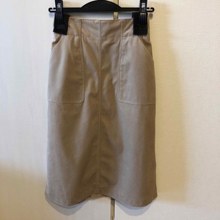 クチュールブローチ(Couture Brooch)のCouture  Brooch コーデュロイスカートSサイズ　ベージュ(ひざ丈スカート)