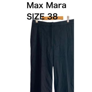 マックスマーラ(Max Mara)のMax Mara マックスマーラ スラックス パンツ ブラック 毛100% 38(カジュアルパンツ)