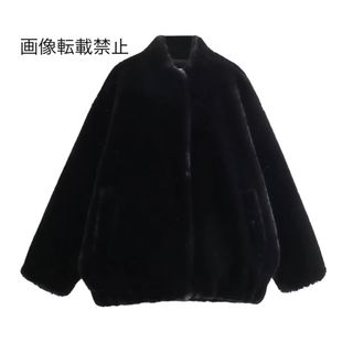 🍪11月新作🍩13031◆black ブラック ファーコート(毛皮/ファーコート)