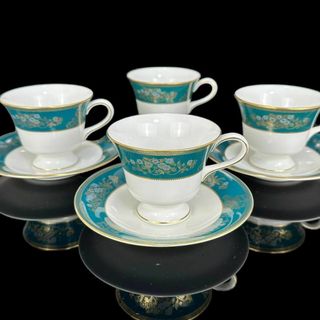 ウェッジウッド(WEDGWOOD)の★希少★ウェッジウッド アジャンクール カップ＆ソーサー 4客 ブルー(食器)