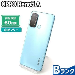 オッポ(OPPO)のSIMロック解除済み OPPO Reno5 A 128GB アイスブルー SIMフリー Bランク 本体【ReYuuストア】(スマートフォン本体)