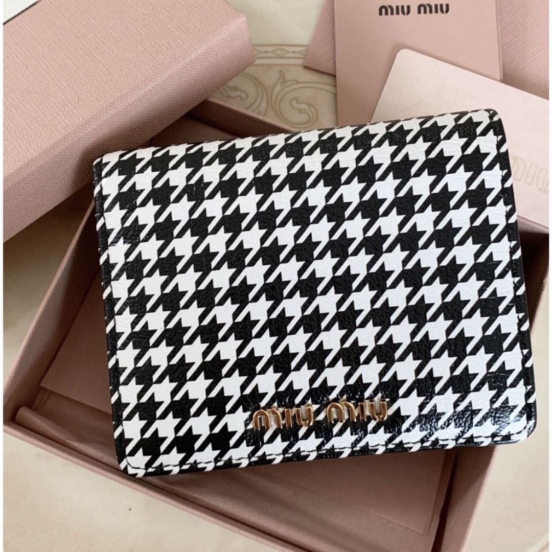 新品♡ミュウミュウ♡千鳥格子ミニ財布 新品♡ミュウミュウ♡千鳥格子ミニ財布
