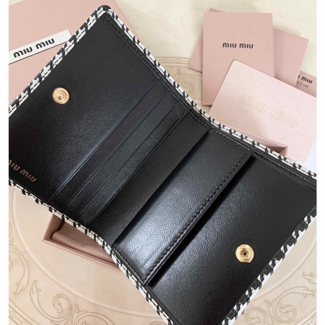 新品♡ミュウミュウ♡千鳥格子ミニ財布 新品♡ミュウミュウ♡千鳥格子ミニ財布