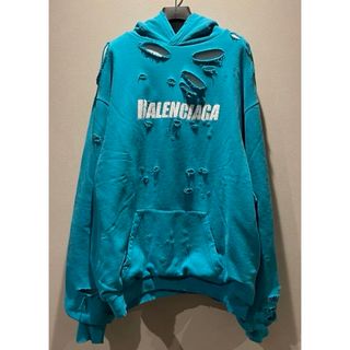 バレンシアガ(Balenciaga)のバレンシアガ　BALENCIAGA  パーカー　ターコイズブルー(パーカー)