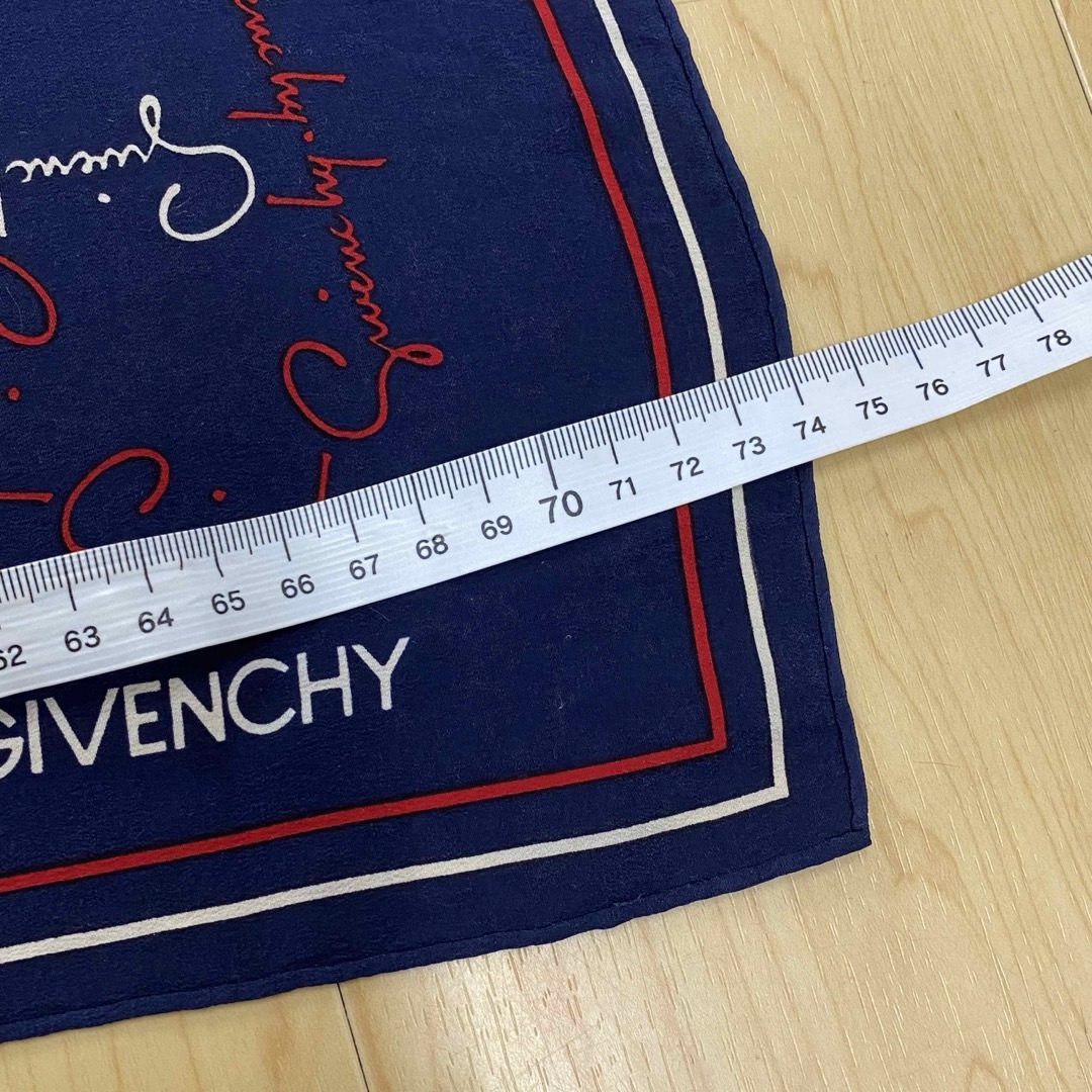 GIVENCHY(ジバンシィ)のジバンシイ　ジバンシー　スカーフ　ネイビー　ロゴ　no.18 レディースのファッション小物(バンダナ/スカーフ)の商品写真